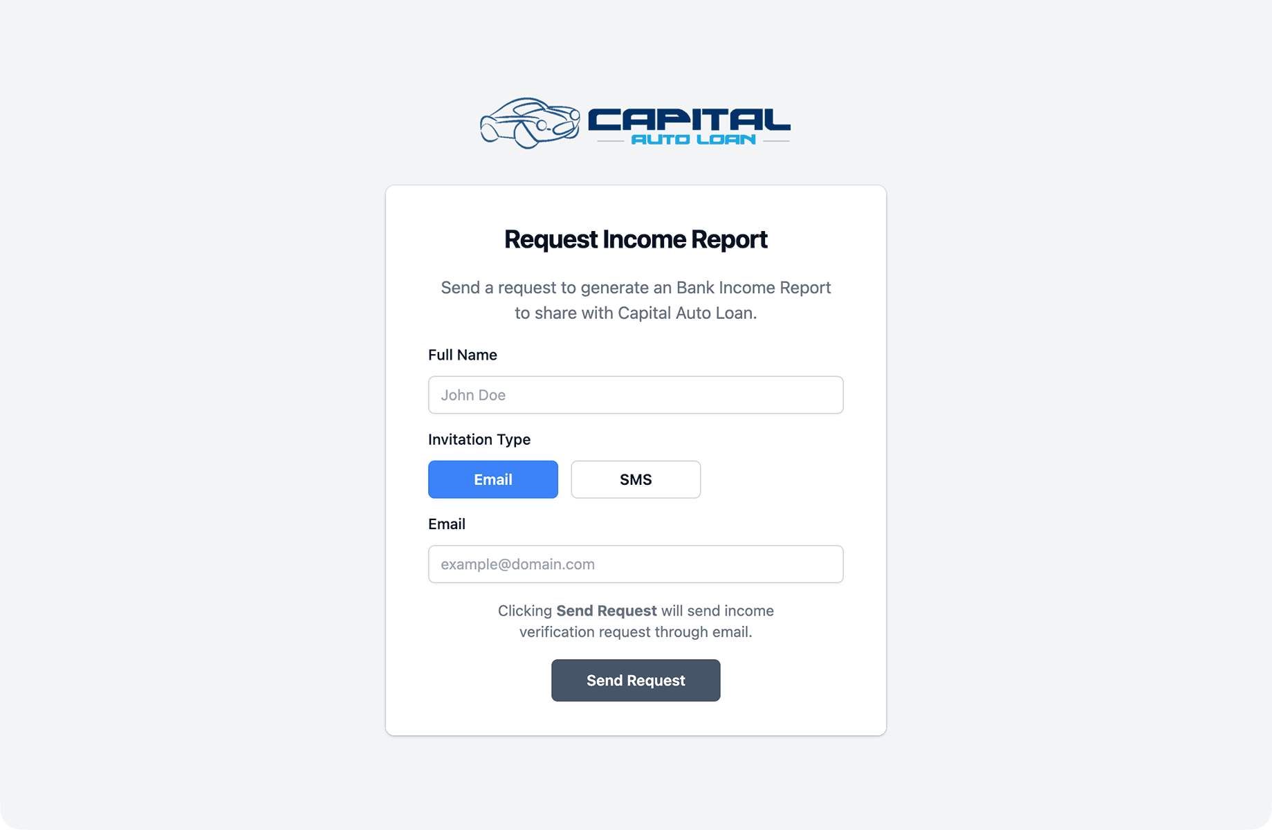 Request income report form