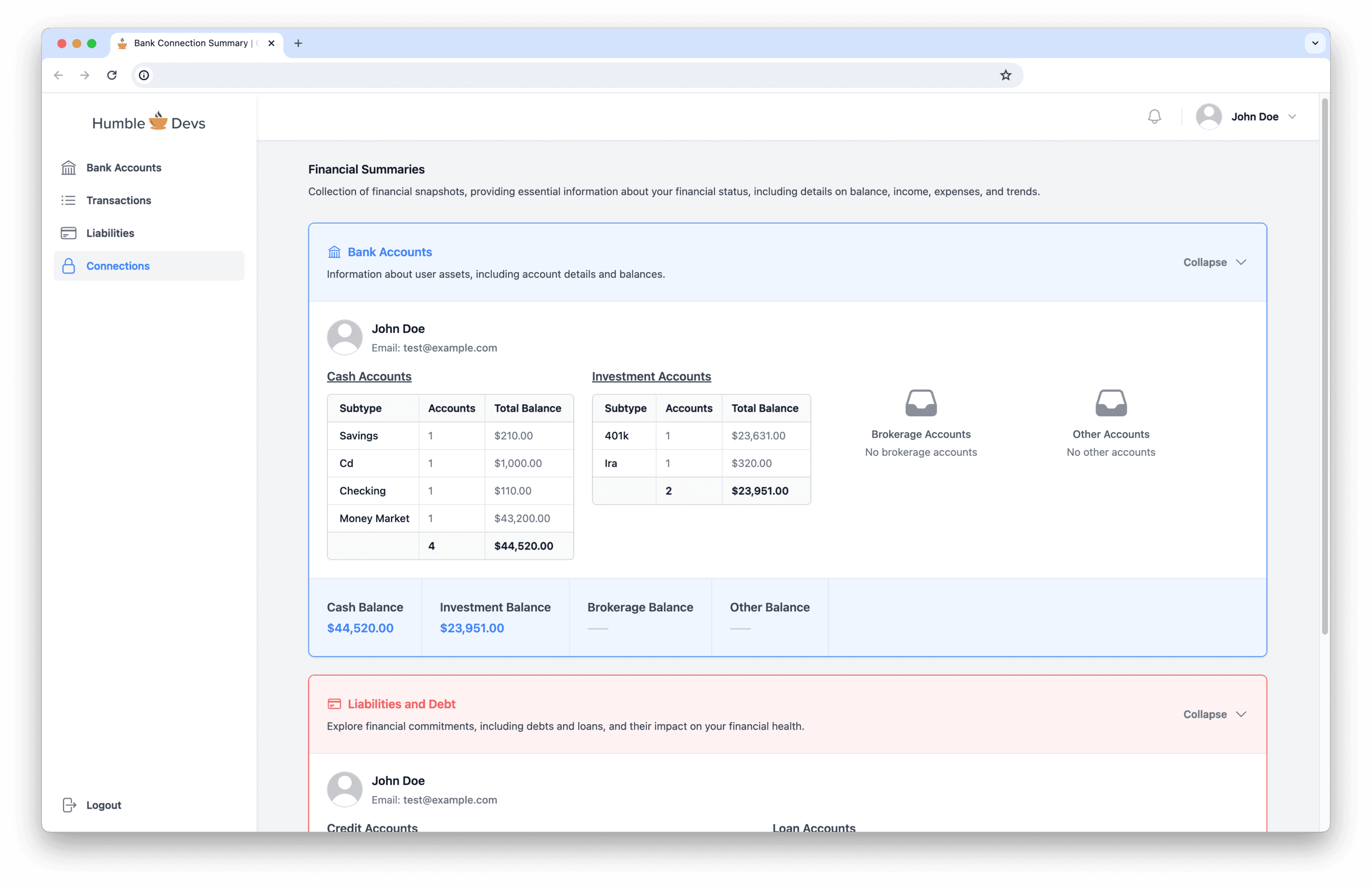 Client Assets Summary