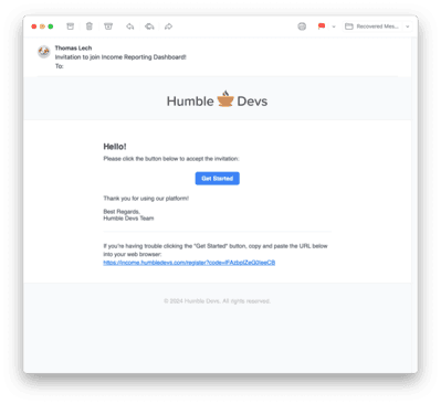 Invitation Email